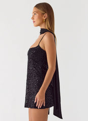 Minivestido Vision de Lantejoulas - Preto