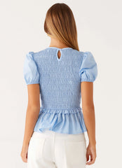 Blusa Izzy Franzida - Azul