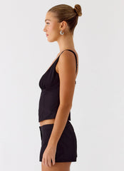 Top tipo bustier de algodón Coastline - Negro