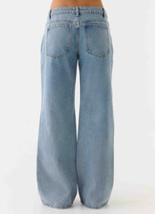 Aesha Jeans de mezclilla de talle bajo - Mezclilla clara