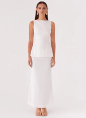 Mooney Linen Top - Blanco