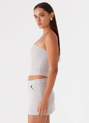 Top crop Eliana - Gris