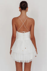 Vestido Curto de Malha Drapeado Nightingale Branco