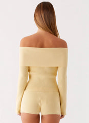 Minishort de punto Muted Muse - Amarillo