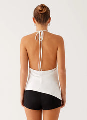 Top Dasha con cuello vuelto - Blanco