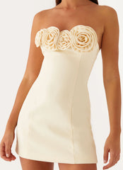 Minivestido Patsie sin tirantes - Amarillo