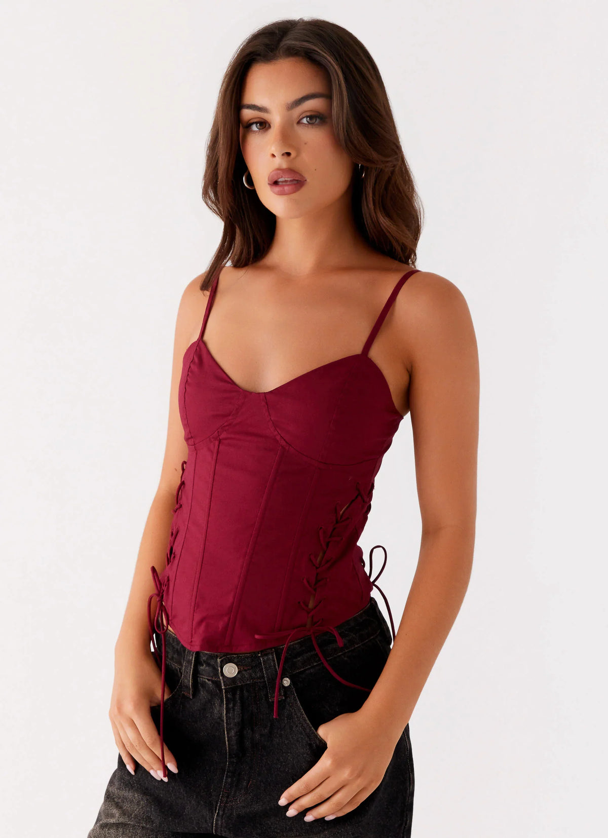Top corsé Tallie - Rojo