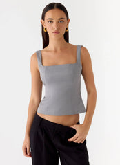 False Start Top - Gris Humo