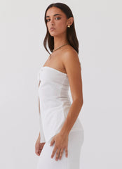 Delicate Lady Knit Top - White