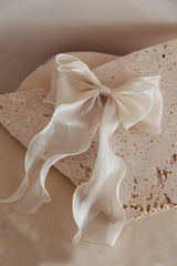Presilha de Cabelo Laço Chiffon Misty Champagne