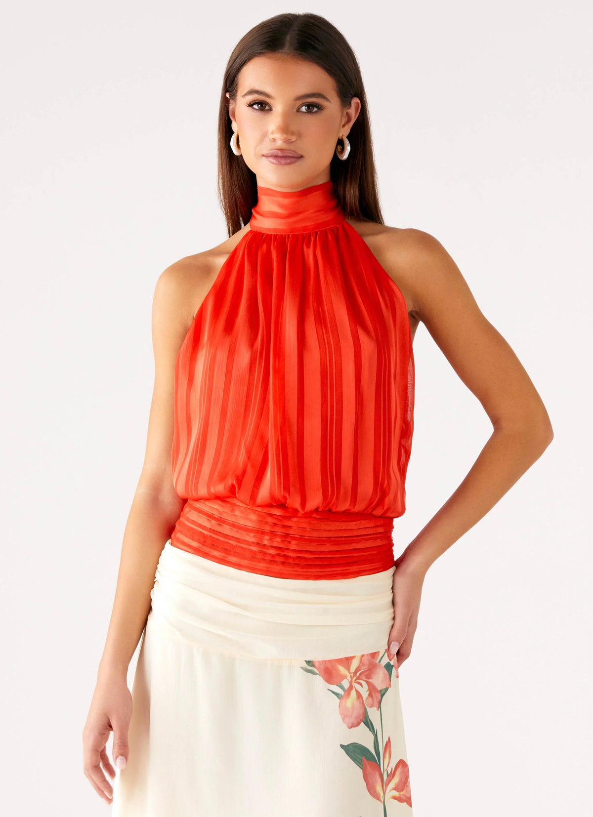 Blusa de gasa Willow - Coral