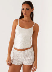 Top Britta Sequin Cami - Branco