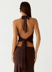 Top halter Kerrie - Chocolate