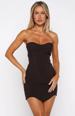 Vestido Mini Tomara que Caia Lavander Fields Chocolate