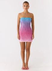 Minivestido de punto con lentejuelas Step Closer - Ombre Disco