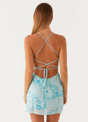 Minivestido Vietta Sequin Cami - Azul