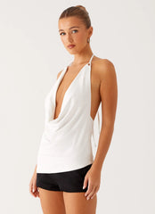 Top Dasha con cuello vuelto - Blanco