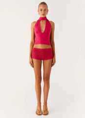 Minishort de ganchillo Lukella - Rosa intenso