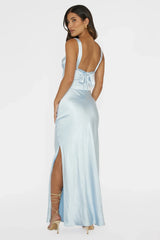 Vestido Maxi Sitara Tied Back Azul