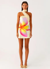 Minivestido de satén Isa - Amarillo frangipani