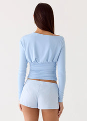Top de manga larga Liana - Azul