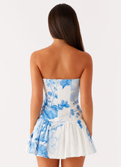 Minivestido Mario - Estampado floral azul