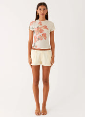 Blusa em Tela Curta Noite - Floral Siena
