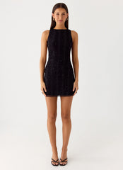 Minivestido Portofino Sparkle de malla - Negro