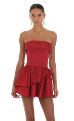 Vestido Corpete Tomara que Caia Vermelho