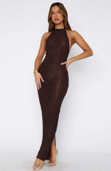 Vestido Longo Centro das Atenções Marrom