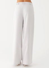 Pantalones de tiro bajo Asha - Marfil