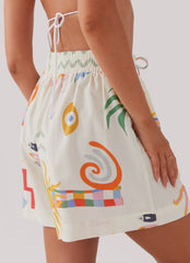 Pantalones cortos de lino Tallulah - Palma de verano
