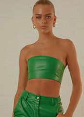 Top corto de baile nocturno - Verde jade