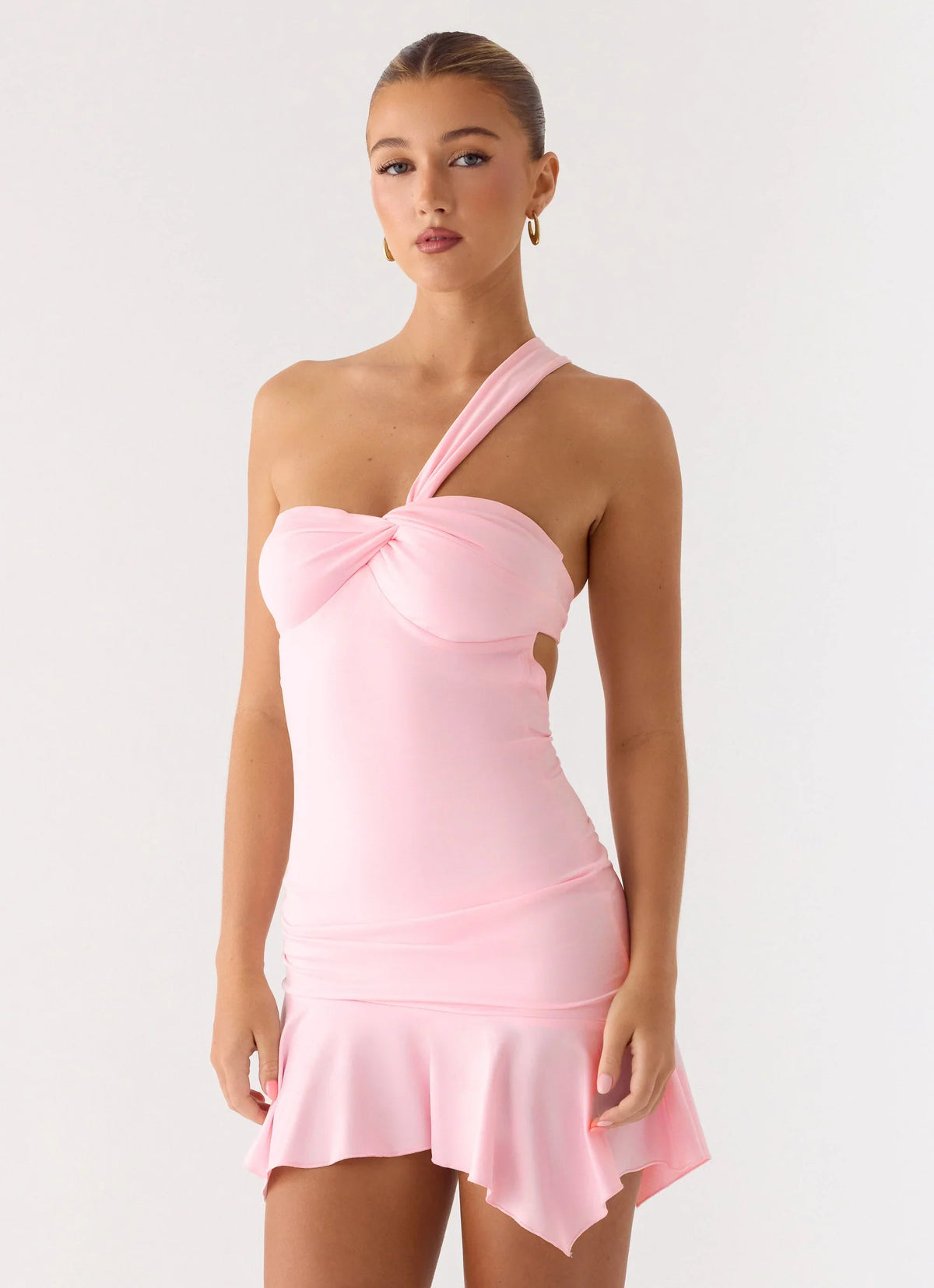 Minivestido Não É O Seu Fã com Recortes - Rosa