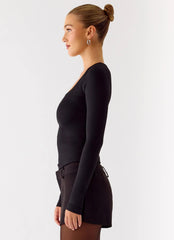 Blusa Kiely de Manga Comprida - Preta