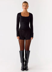 Blusa Kiely de Manga Comprida - Preta