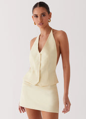 Top de cuello halter Sarah - Mantequilla