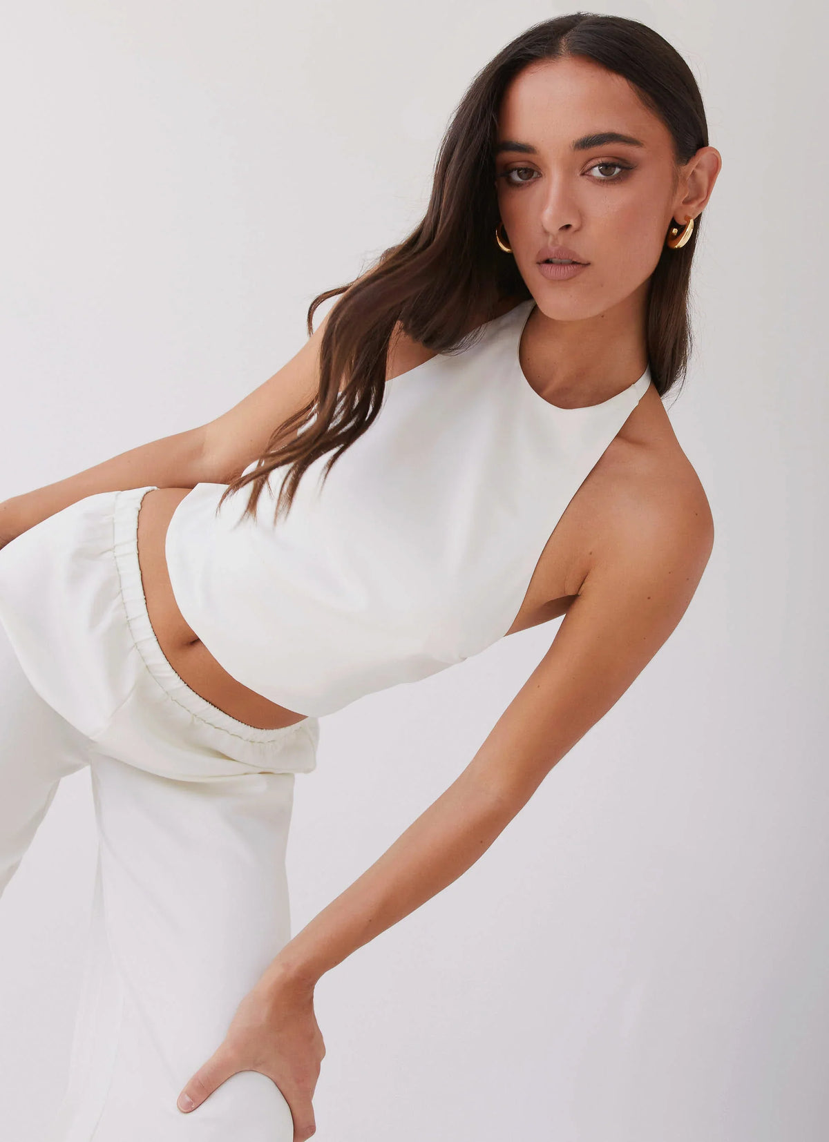 Top Halter Bree de Cetim - Pérola