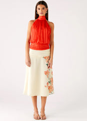 Blusa de gasa Willow - Coral