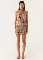 Minivestido Rhodanthe de talle bajo - Desert Blur