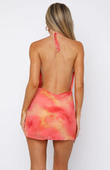 Minivestido Halter Worth The Picture Sunset Splash
