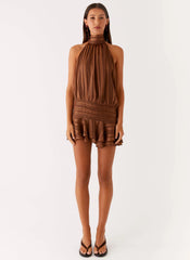 Minivestido de gasa Willow - Chocolate