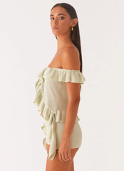 Blusa de Tricô Off Shoulder Bowen - Menta