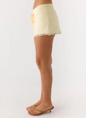 Minifalda pantalón Get No Sleep - Amarillo mantequilla