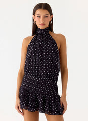 Minivestido Willow Chiffon - Poá Preto