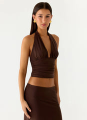 Top halter Kerrie - Chocolate