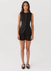 Chaleco de lino Born For Bordeaux - Negro