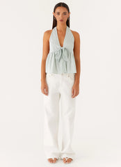 Top halter On Repeat - Rayas verdes