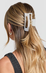 Pinza para el cabello Wilda - Pinza para el cabello rectangular en color crema