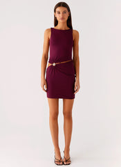 Minivestido de Veludo Vinho - Boysenberry